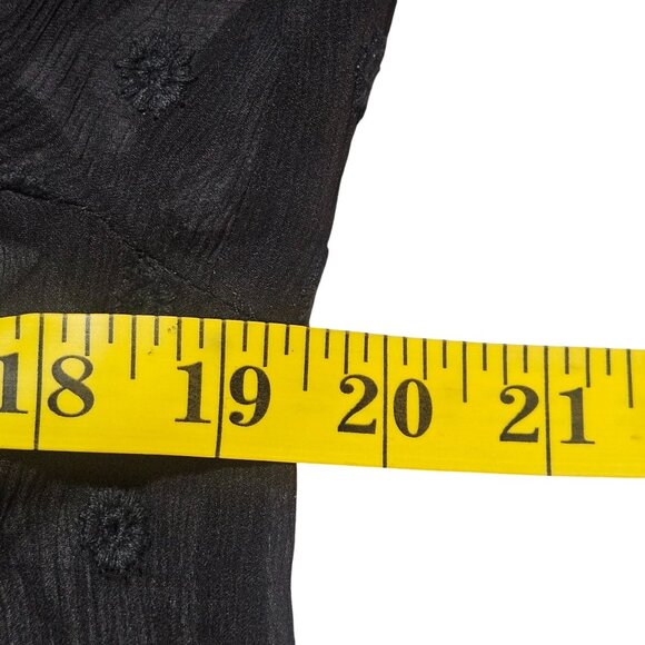 Sheer Blouse Black Small Stretchy Lightweight Minimalist Boho Office wear Chic - Picture 7 of 10